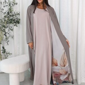 BEIGE DOUBLEFACE ABAYA