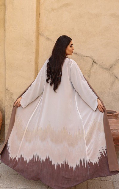 BROWN DOUBLEFACE ABAYA - Image 5