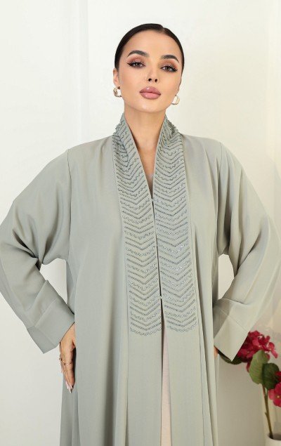 GREEN ELEGANT ABAYA - Image 4