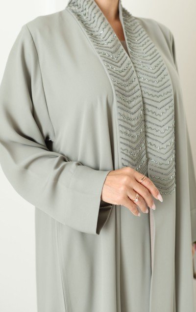 GREEN ELEGANT ABAYA - Image 5